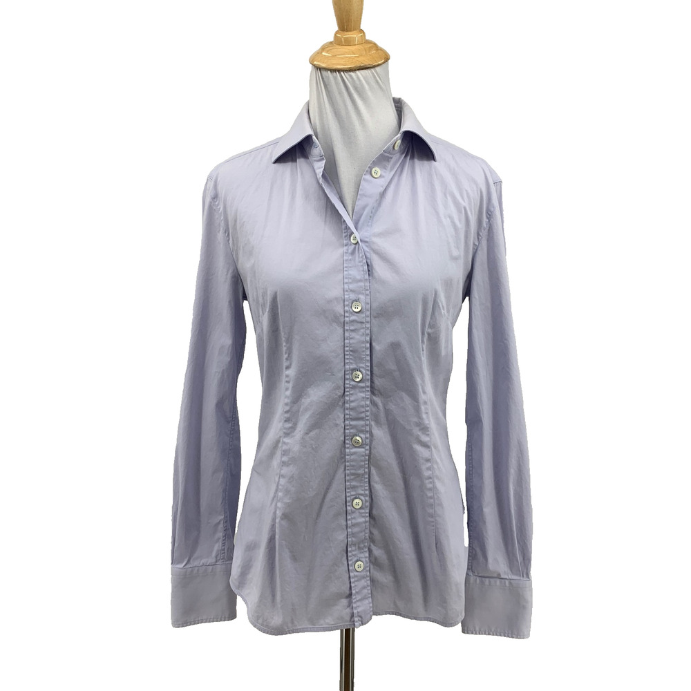 Dolce & Gabbana Shirt Women 42 US6 Lilac Cotton Blend Oxford Long Sleeve *READ